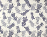 CT-007 Cream/Navy (Cotton Twill) - TrendtexFabricsPineapple Pattern