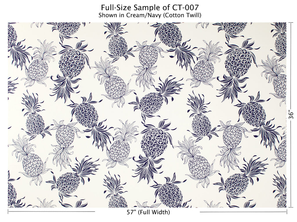 CT-007 Cream/Navy (Cotton Twill) - TrendtexFabrics